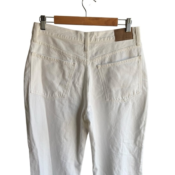 Madewell - NWT Petite Baggy Straight Jeans Women's White Distressed Jeans Sz 28P - Picture 6 of 10